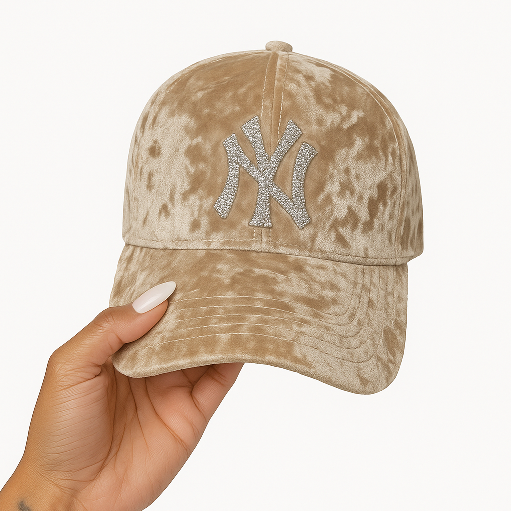 Crushed Velvet Yankee Hat