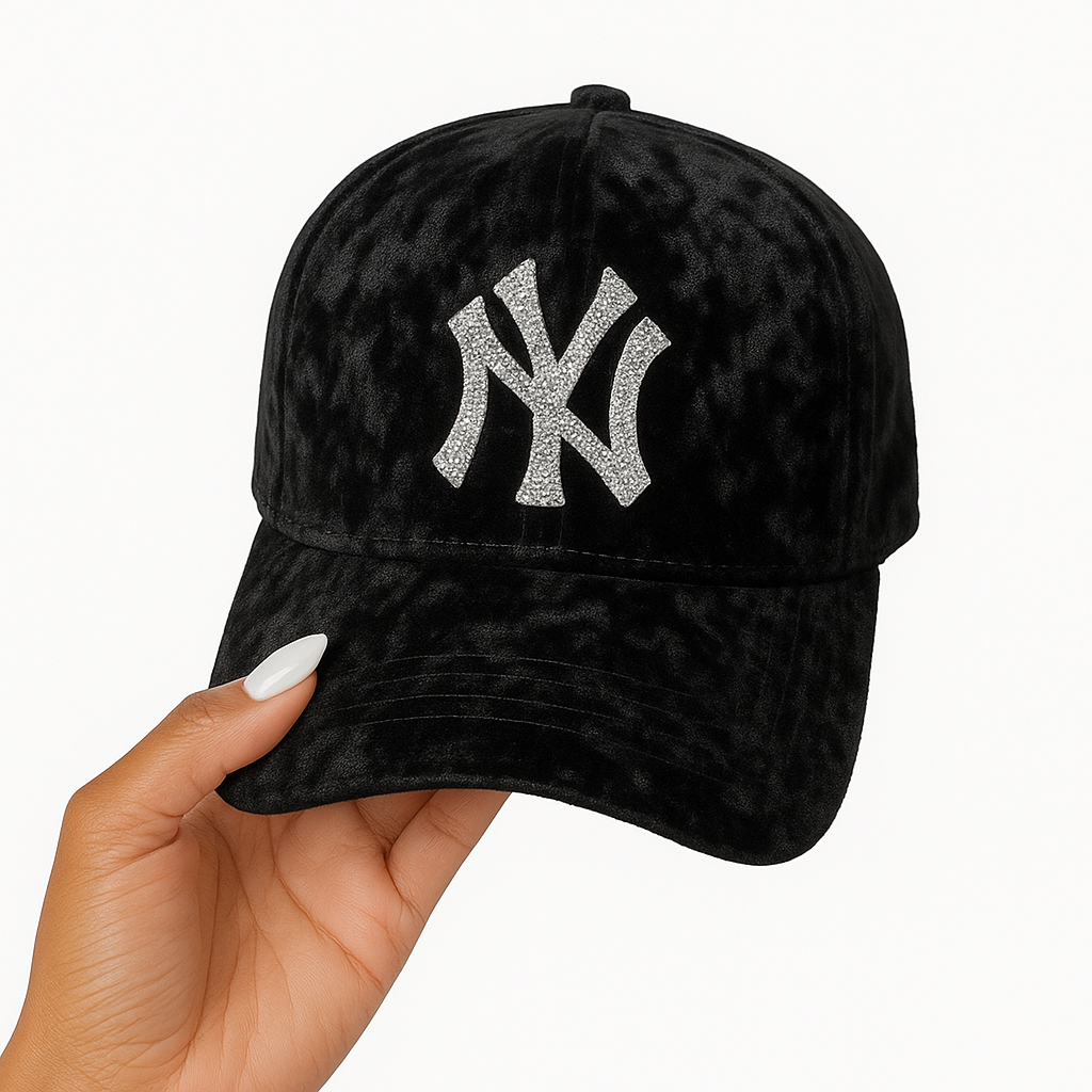 Crushed Velvet Yankee Hat