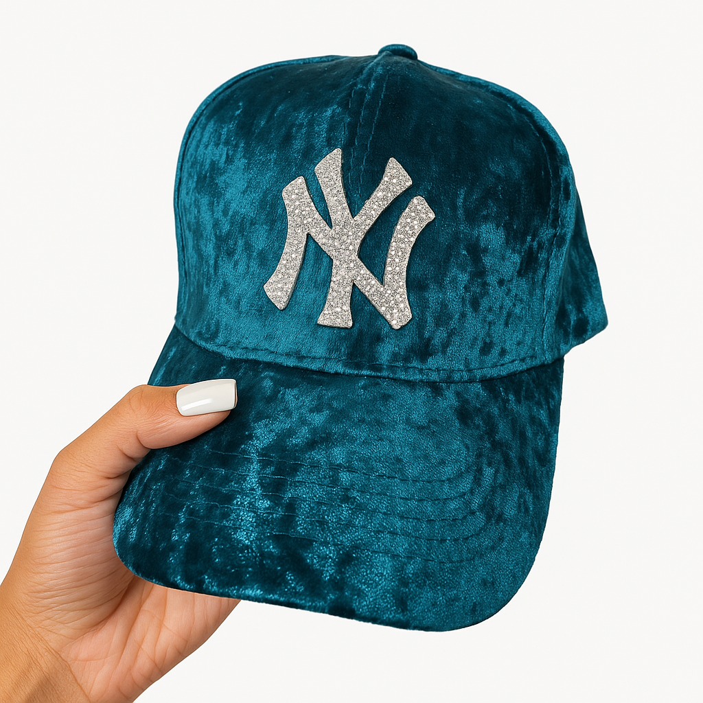 Crushed Velvet Yankee Hat