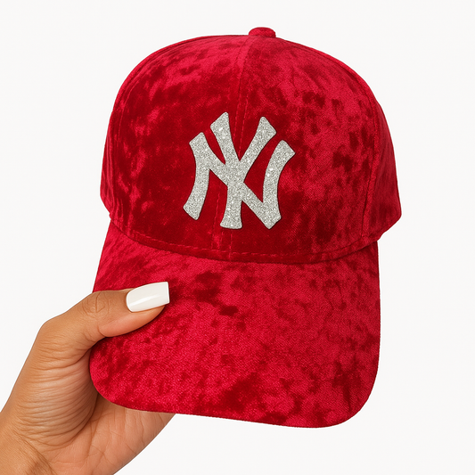 Crushed Velvet Yankee Hat